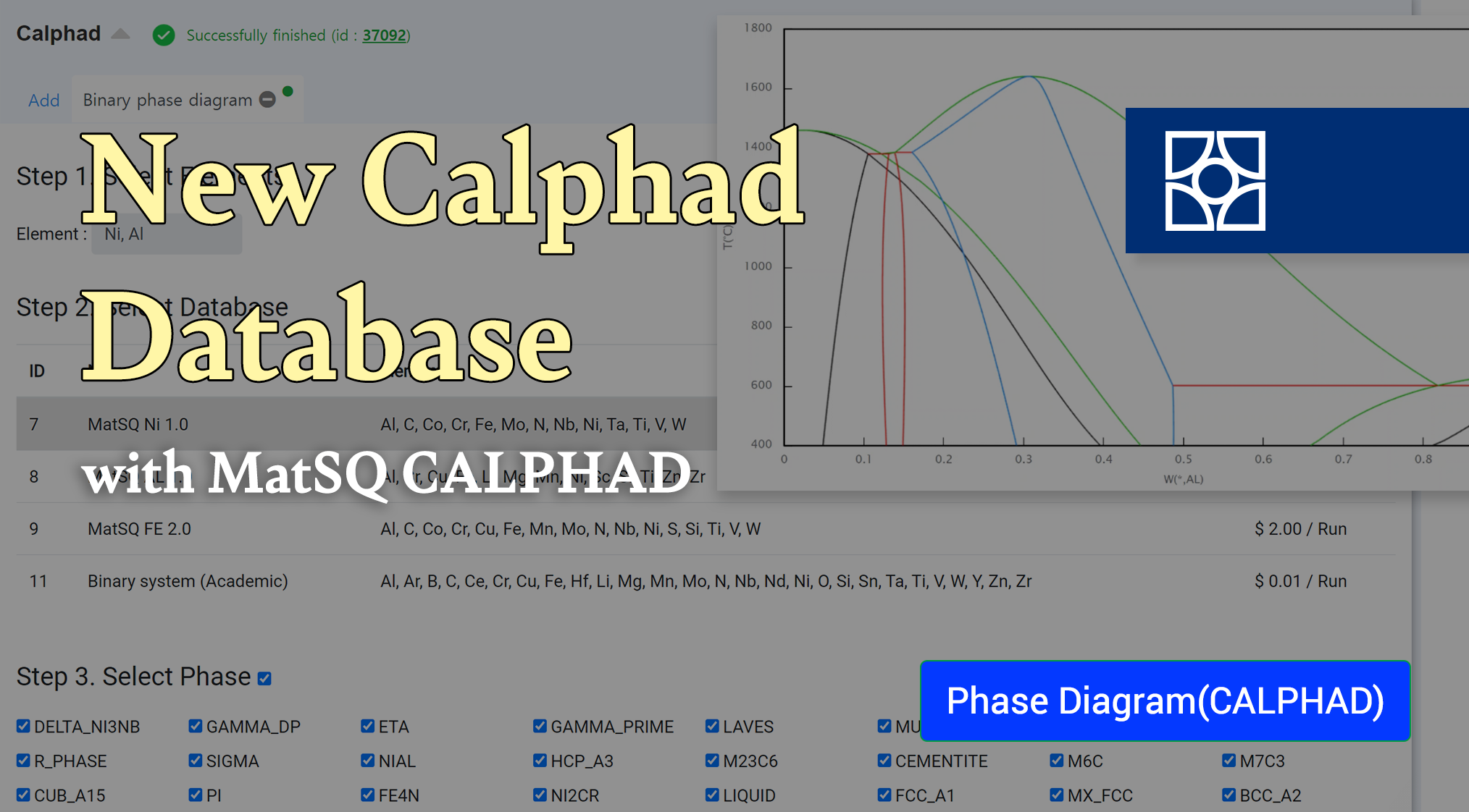 [UPDATE] New Calphad Database Materials Square